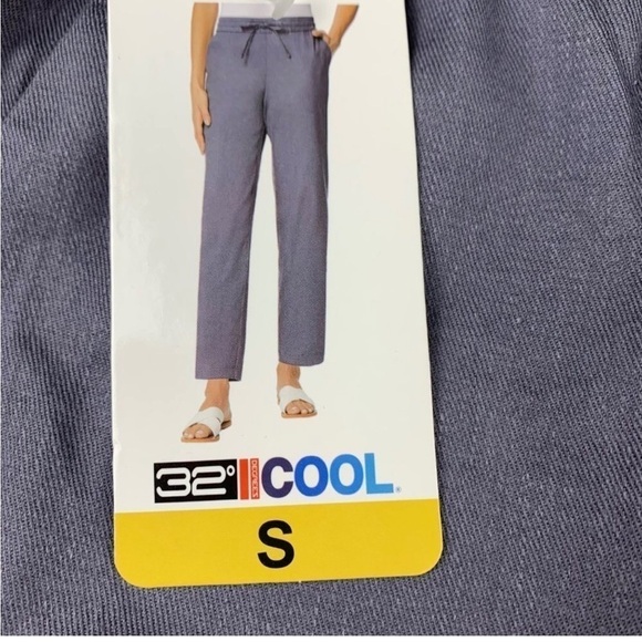 NWT 32 Degrees Cool Dark Grey Linen Blend Drawstring Stretch Woven Pants Size S - Picture 8 of 16